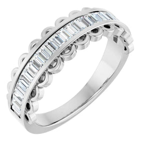 5/8 CT Natural Baguette Diamond Band in 14K Gold