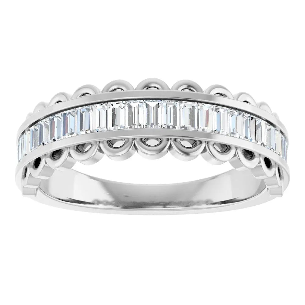 5/8 CT Natural Baguette Diamond Band in 14K Gold