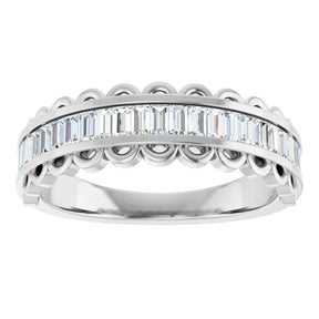 5/8 CT Natural Baguette Diamond Band in 14K Gold