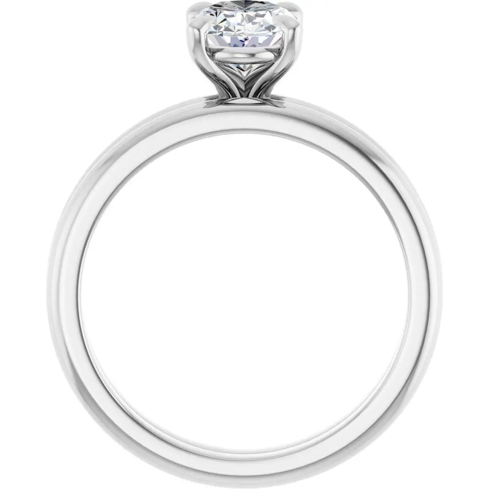 1 CT Lab-Grown Oval Diamond Solitaire Ring in 14K Gold