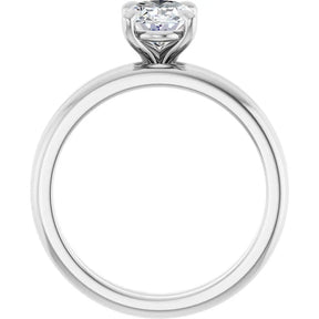 1 CT Lab-Grown Oval Diamond Solitaire Ring in 14K Gold