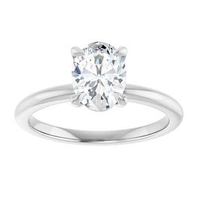 1 CT Lab-Grown Oval Diamond Solitaire Ring in 14K Gold