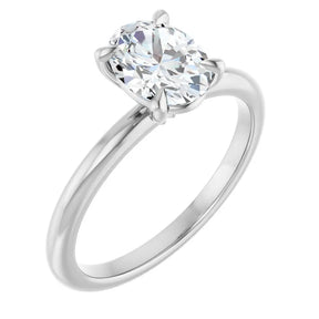 1 CT Lab-Grown Oval Diamond Solitaire Ring in 14K Gold