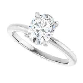 1 CT Lab-Grown Oval Diamond Solitaire Ring in 14K Gold