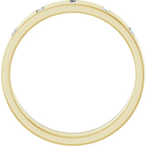 1/8 CT Natural Baguette Diamond Band in 14K Gold