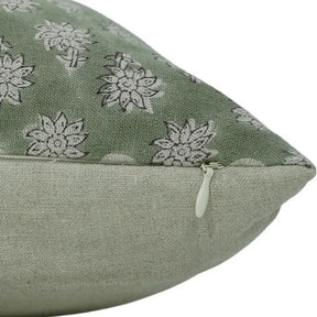 Handmade Traditional Block Print Pure Linen Pillow Cover- Jasmine