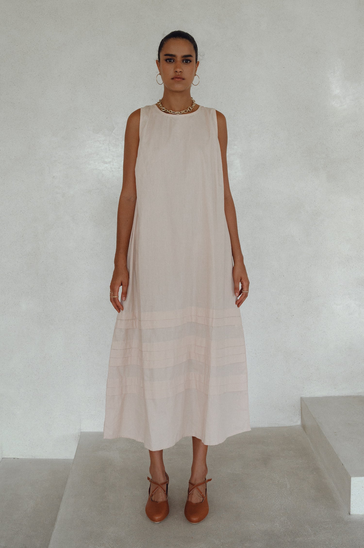 Beloved Cara Slip on Cotton Maxi Dress - Cream