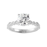 Natural Diamond Hidden Halo Platinum Engagement Ring