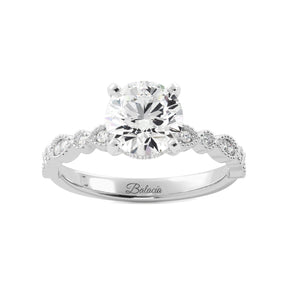 Natural Diamond Hidden Halo Platinum Engagement Ring