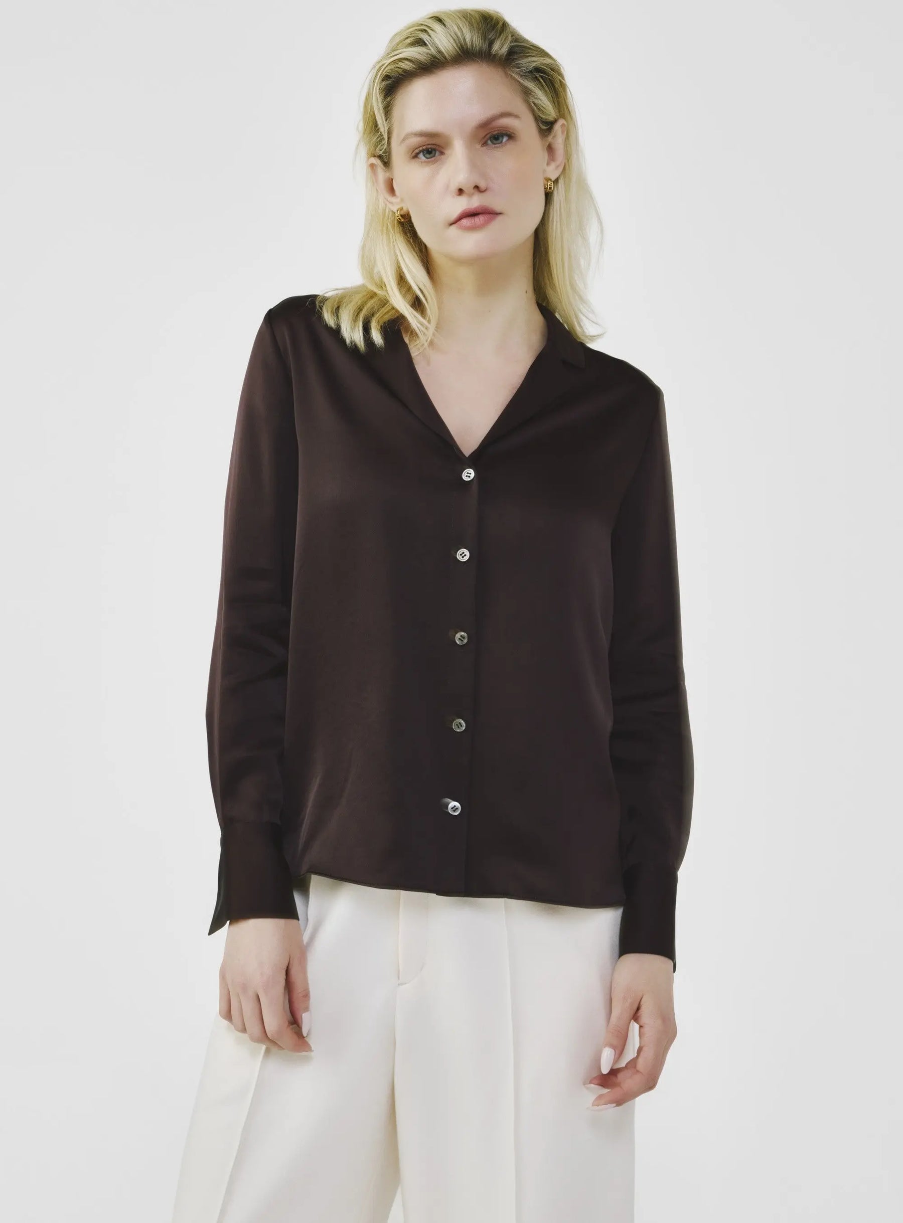 Essential Open-Collar Blouse