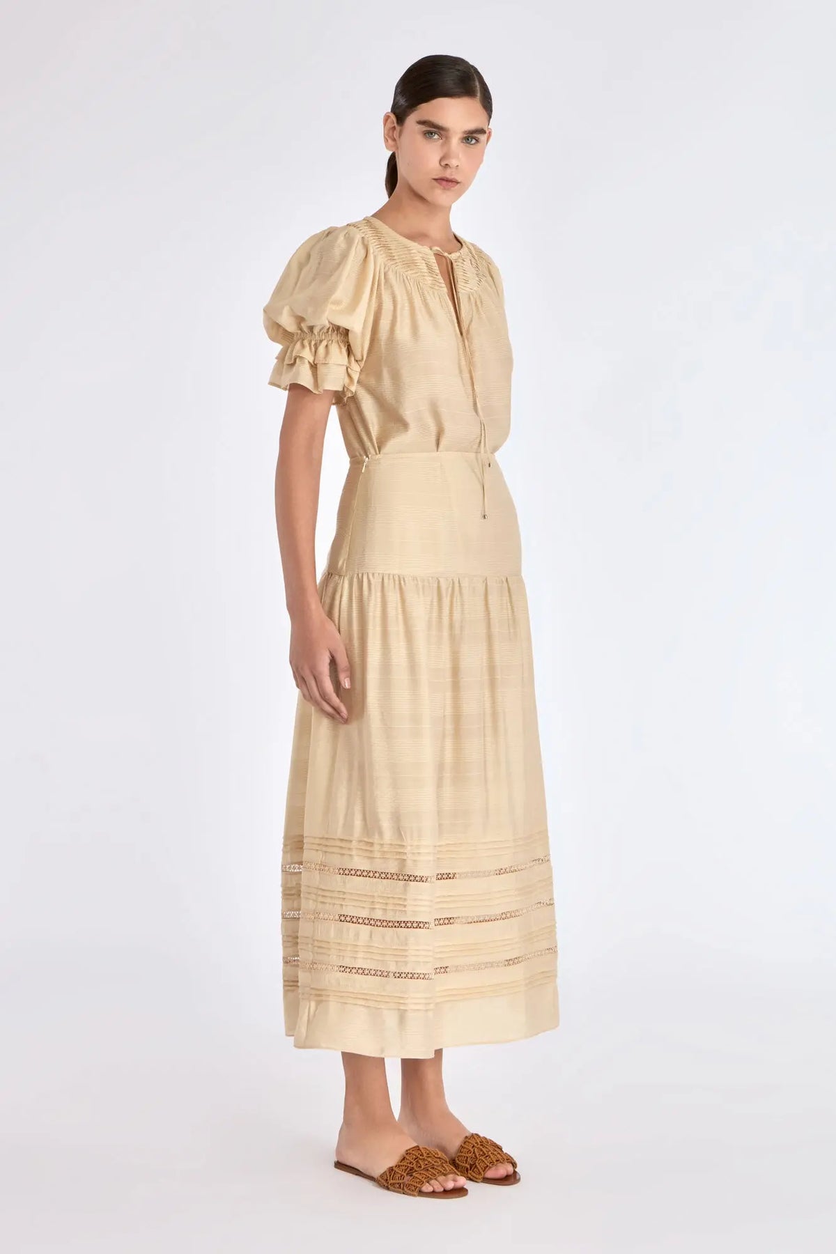 Luanda High-Waist Midi Skirt
