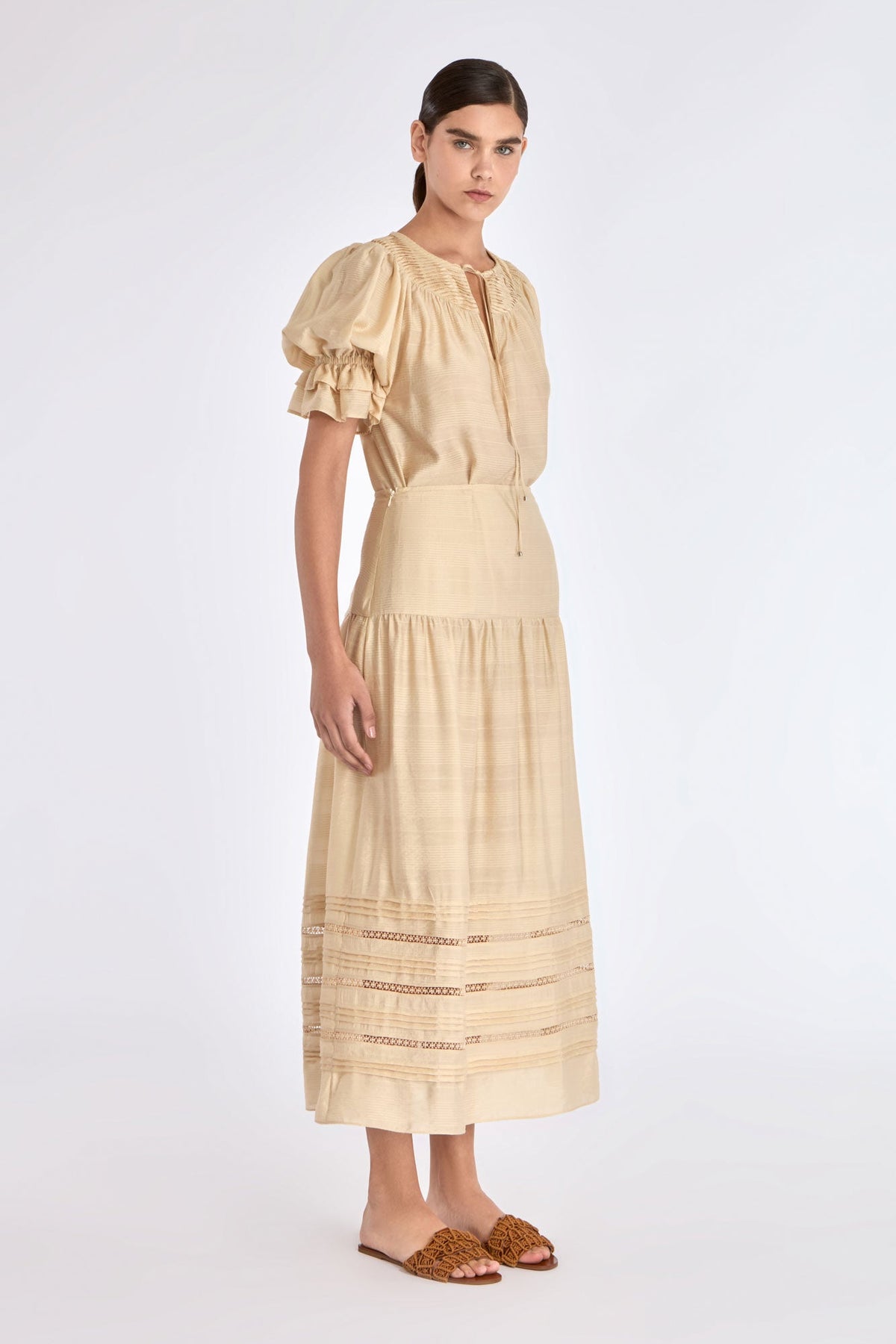 Luanda High-Waist Midi Skirt