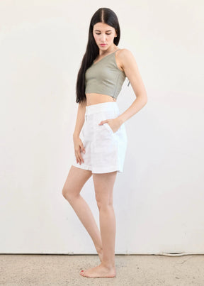 V-neck Crop Trop In Linen
