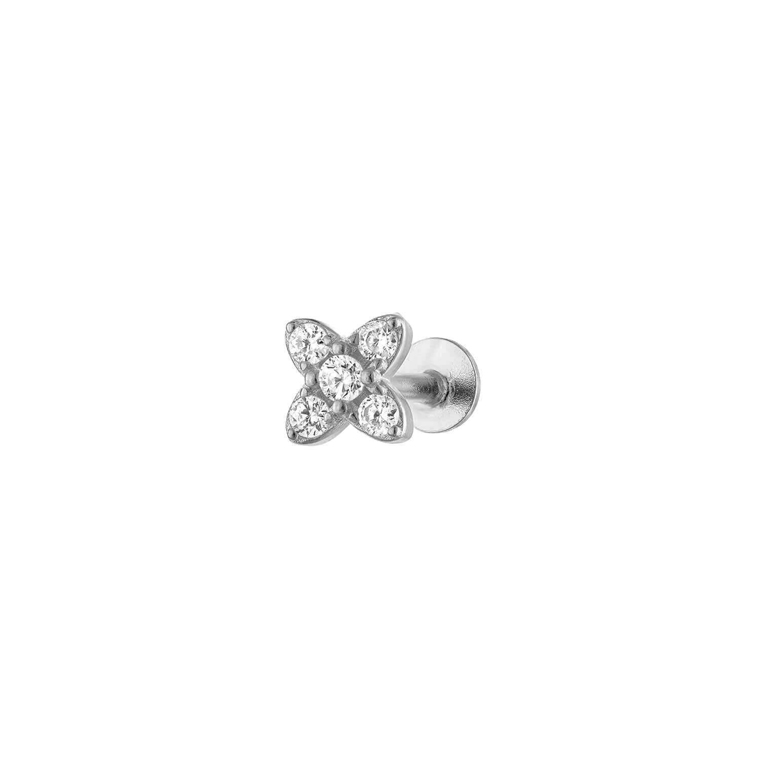 Flower Gold Earring Stud Flatback