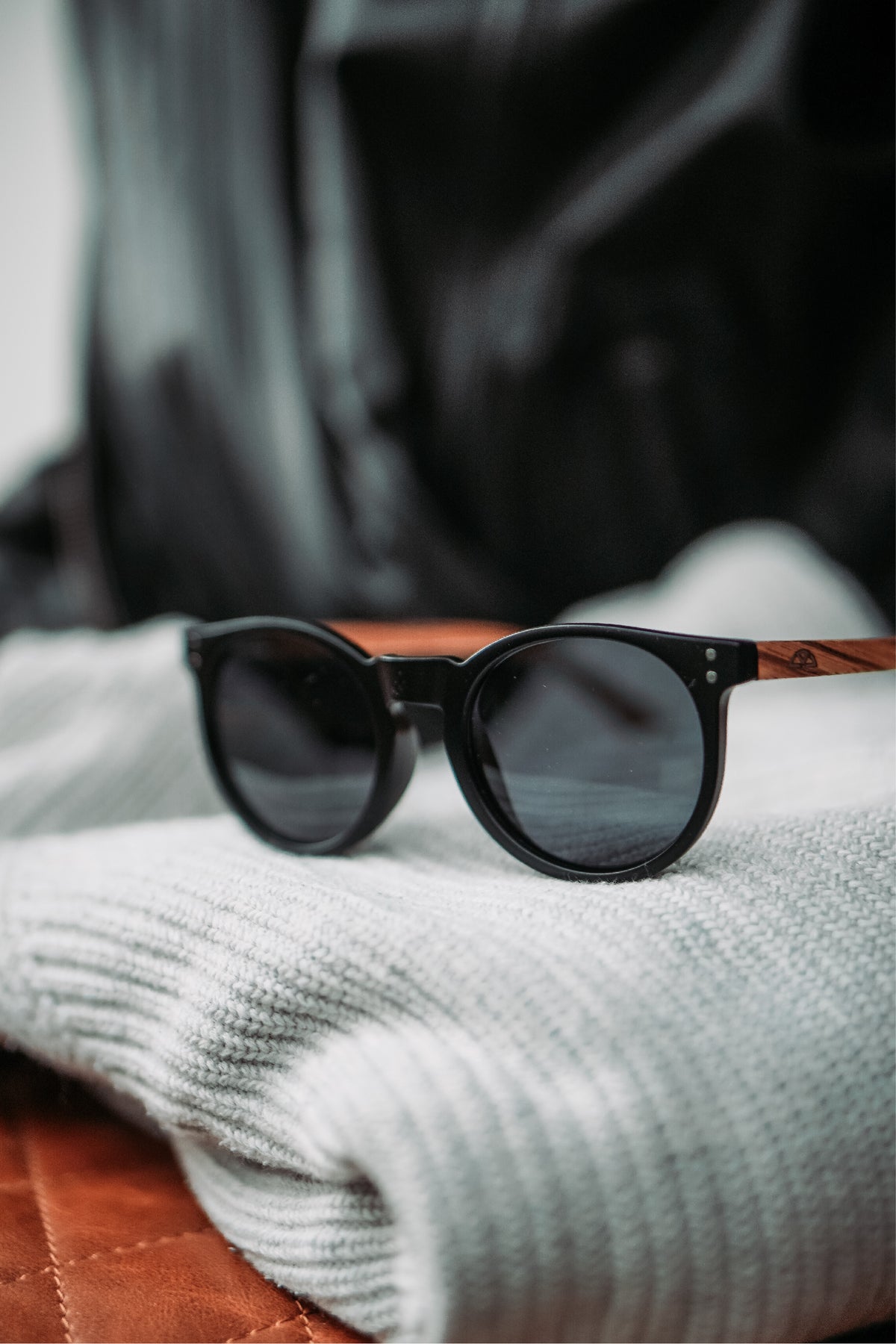 Matte Black Wooden Sunglasses - INTI