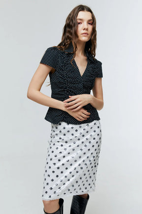 CELESTE SEQUIN DOT SKIRT