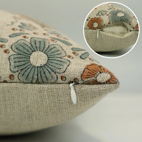 Handmade Block Print Thick Linen Cushion Cover - Vanshika