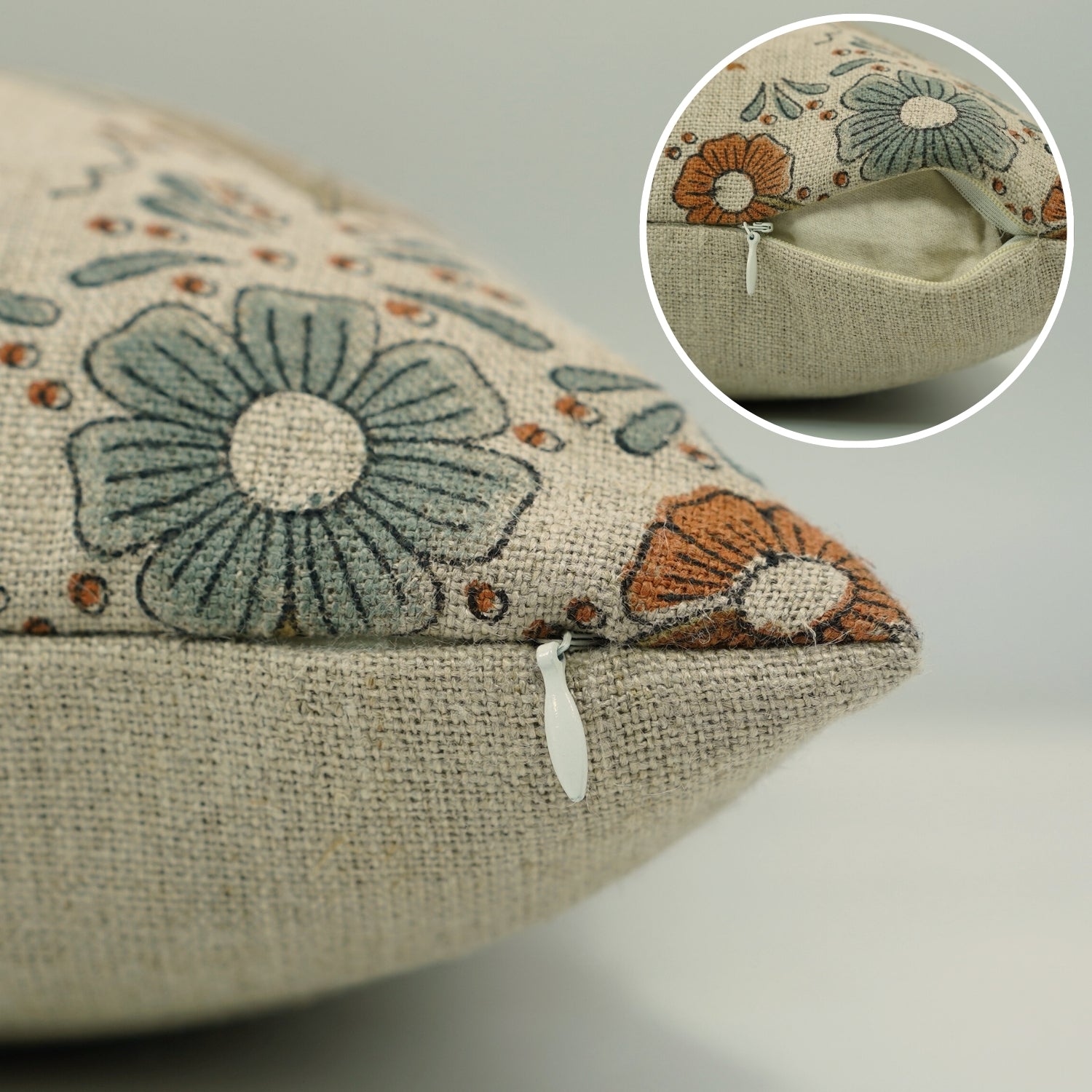 Decorative Print Thick Linen Cushion Cover - Vanshika