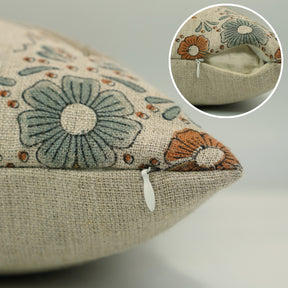 Decorative Print Thick Linen Cushion Cover - Vanshika