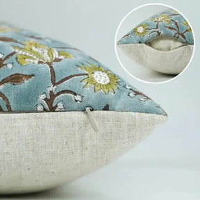 Stylsih Hand Block Printed Handmade Viscose Linen Pillow Cover - Nayaab