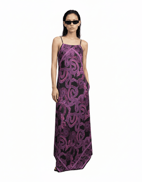 Silk Serpent Noir Maxi Dress