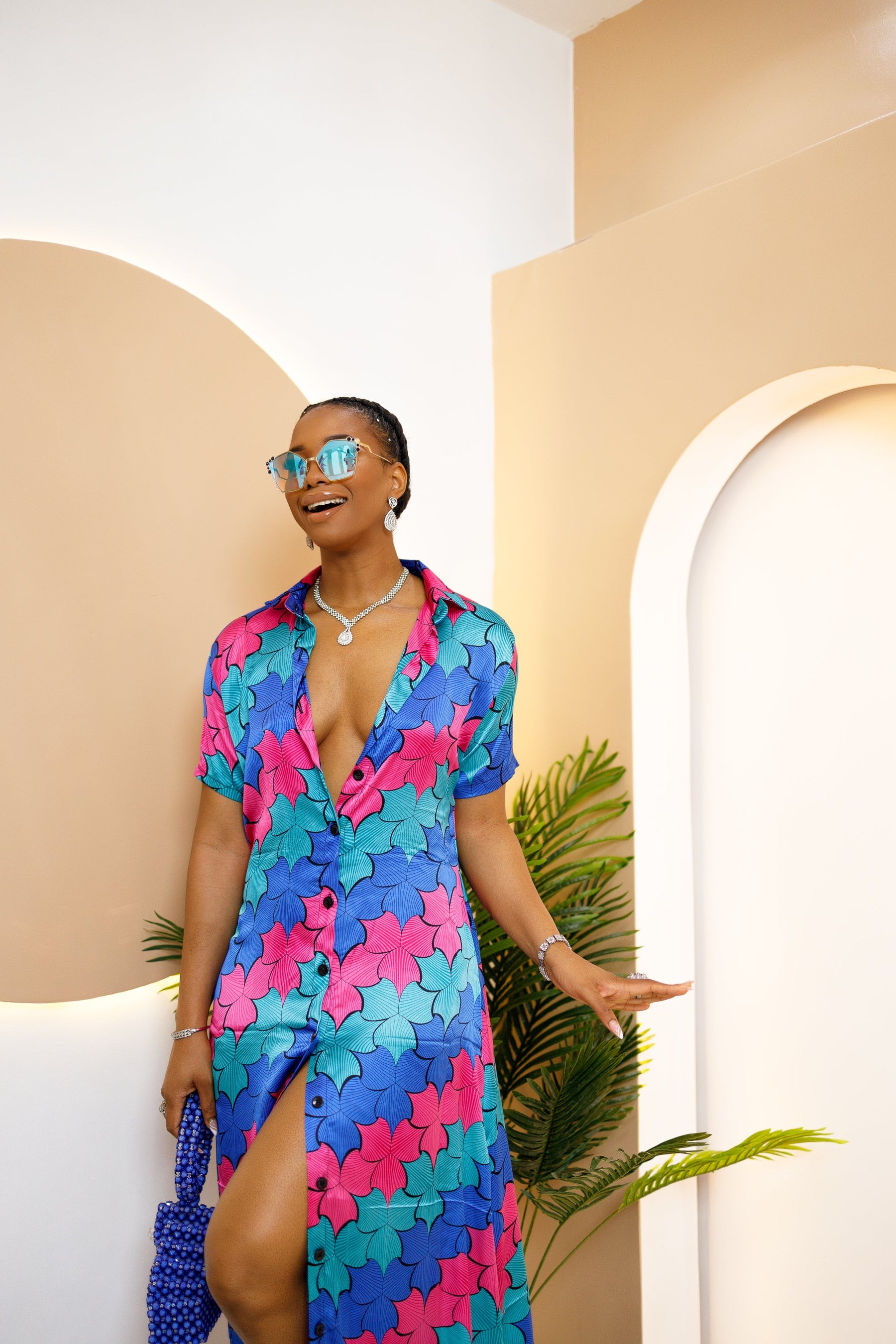 Nkeada Silk Ankara Kaftan