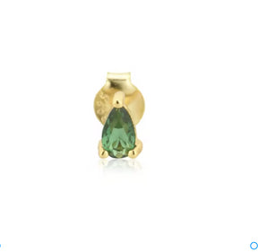 Emerald Pear Gold Earring Stud