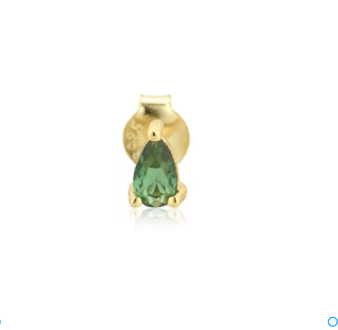 Emerald Pear Gold Earring Stud
