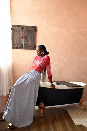 ODI BODY SUIT X FA POPLIN RUCHED SKIRT