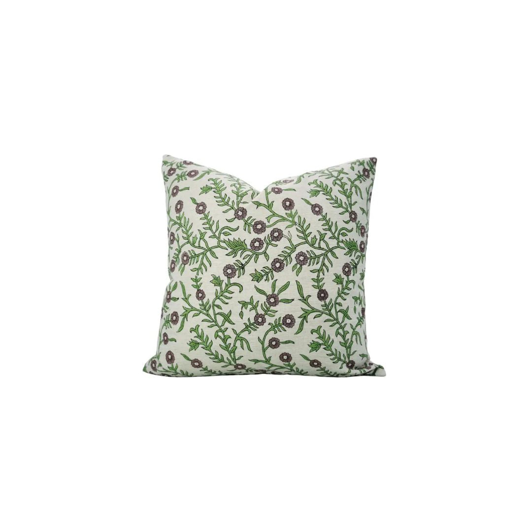 Decorative Block Printed Linen Blend Pillow Cover -  Shehjan