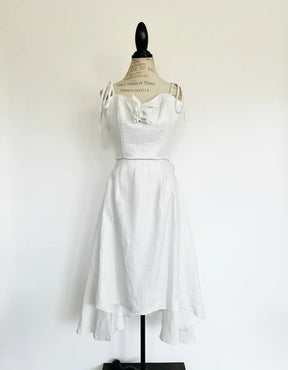 Luxe Linen Metallic Top & Skirt Set