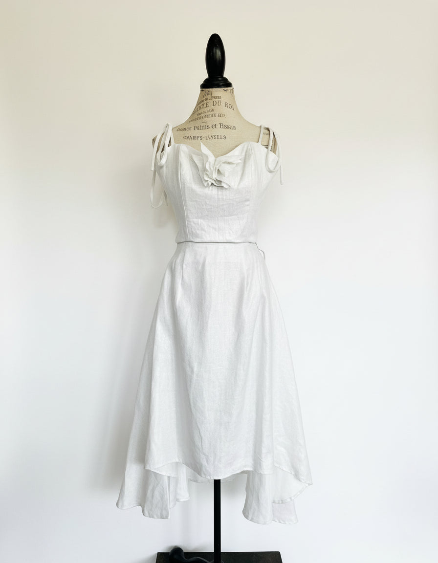 Luxe Linen Metallic Top & Skirt Set