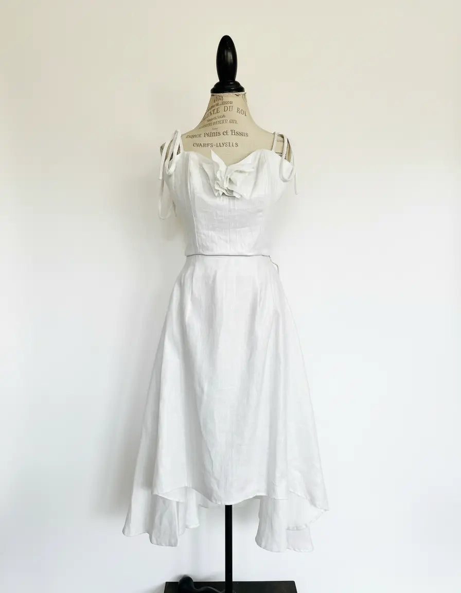 Luxe Linen Metallic Top & Skirt Set