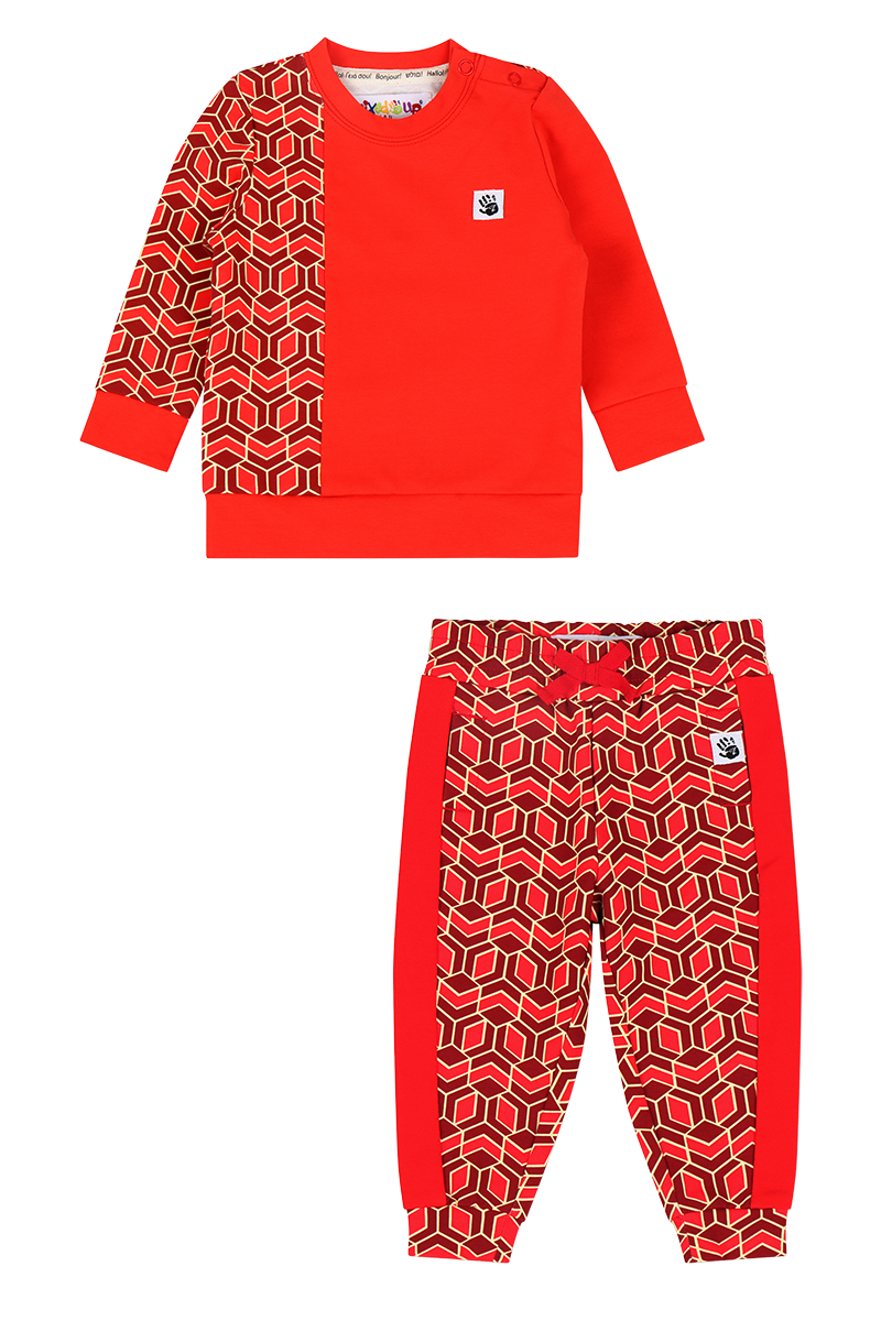 Mixed Up Clothing Boys Sweatshirt and Jogger Set Red Multicolor