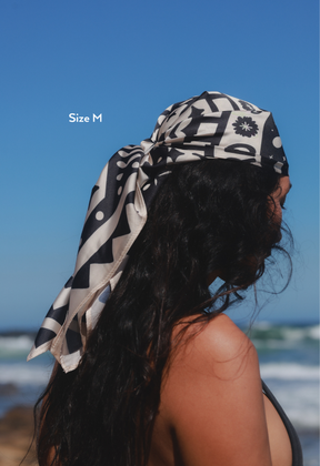 Scarf - Sarong  "Amor Eterno" B&W