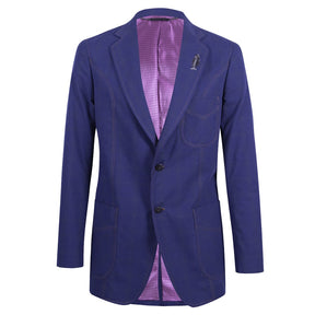 Blue blazer with jean-style stitching