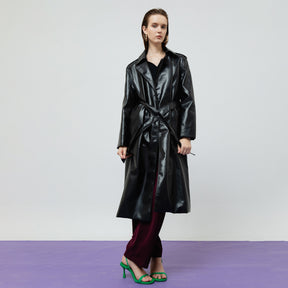 RAVEN LEATHER TRENCH COAT