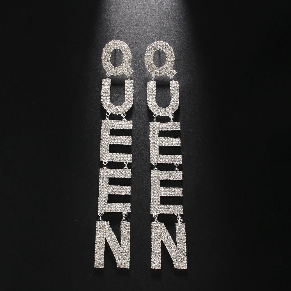 QUEEN Letter Earrings
