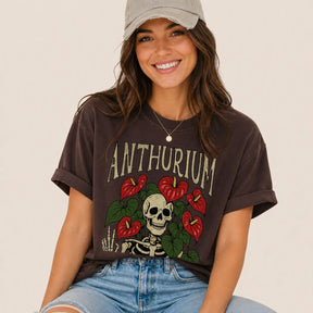 Anthurium Skeleton Botanical Graphic Tee
