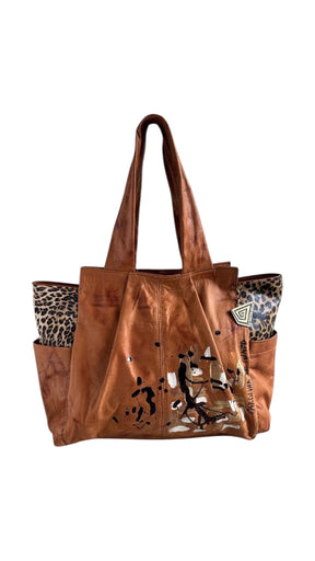 Irena Luxe Terra Artistic Leather Tote Bag