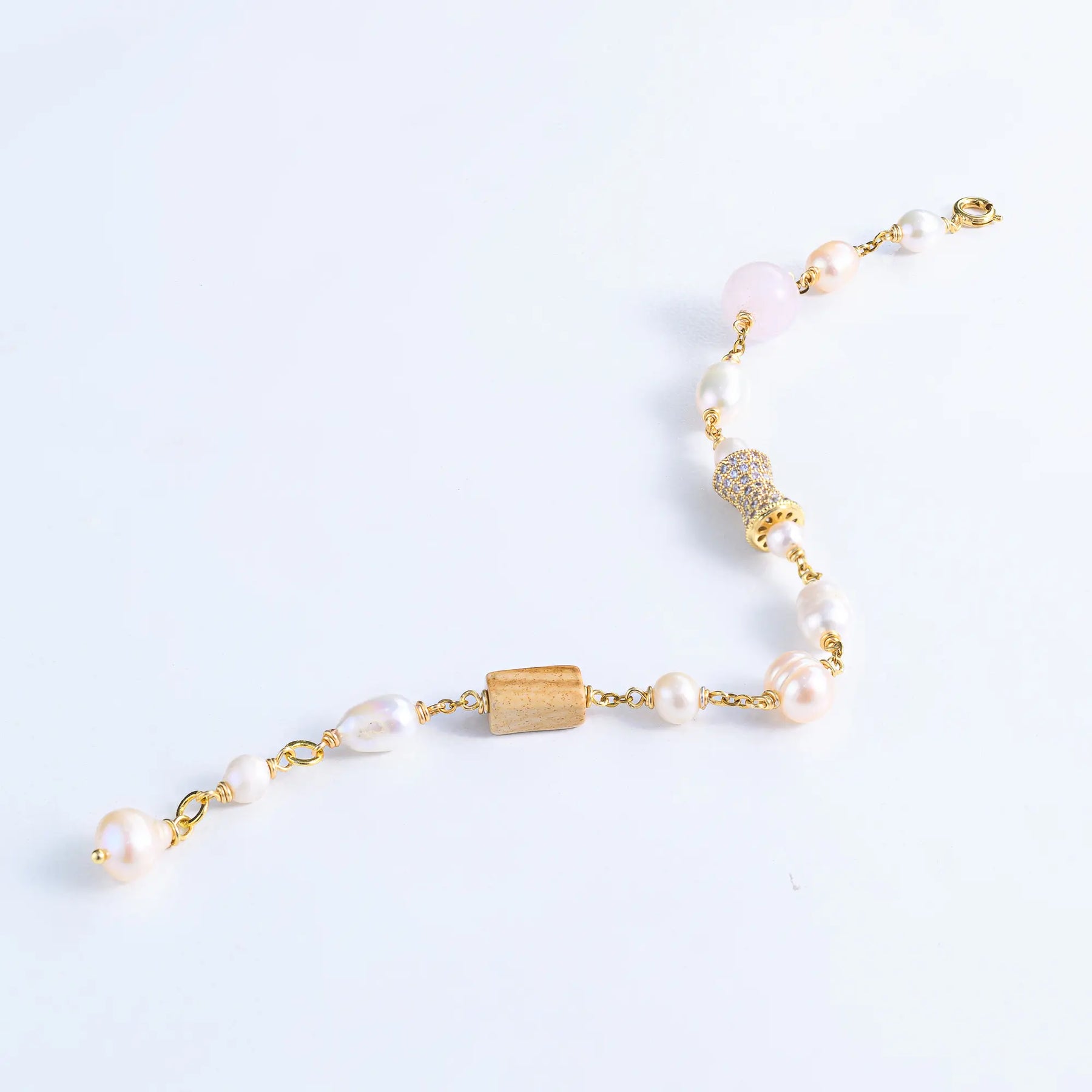 Fancy Charm Pearl Bracelet