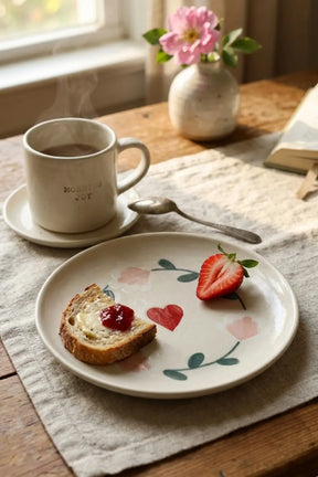 Ceramic Dessert Plates Amour Petal ( Set Of 2 ) , 7 Inches