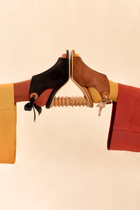 Matisse7 Honey Leather Sculptural Heel Bootie Preorder