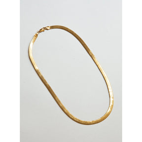 Gold Herringbone Chain Necklace