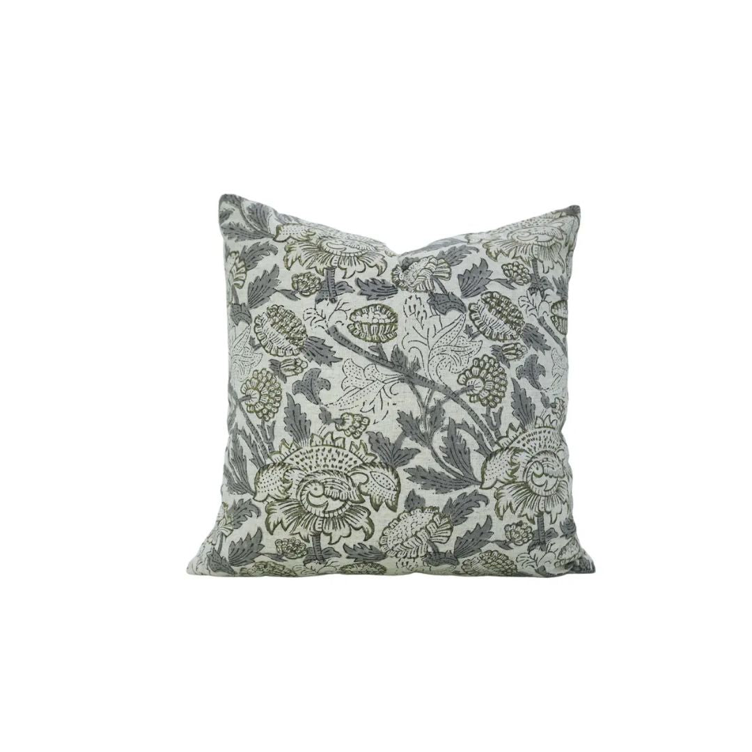 Stylish Hand Made Block Print Boho Viscose Linen Pillow Cover- Aakash