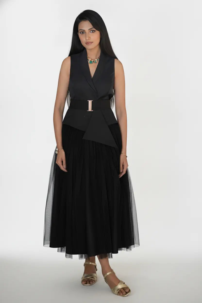 Black On Black Skirt Set - Bold & Classic