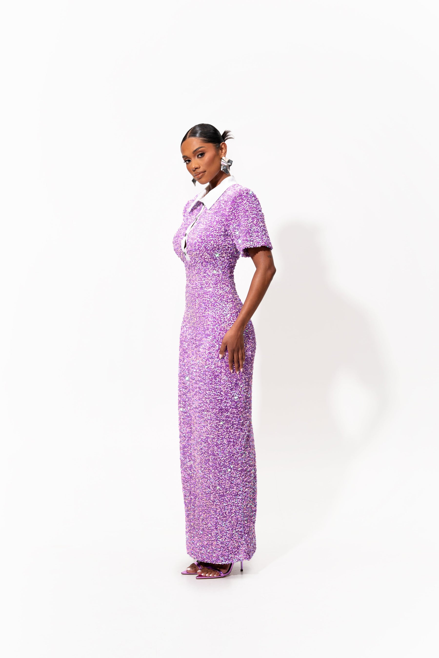 DAYA Sequin Maxi Dress in ALEXANDRITE