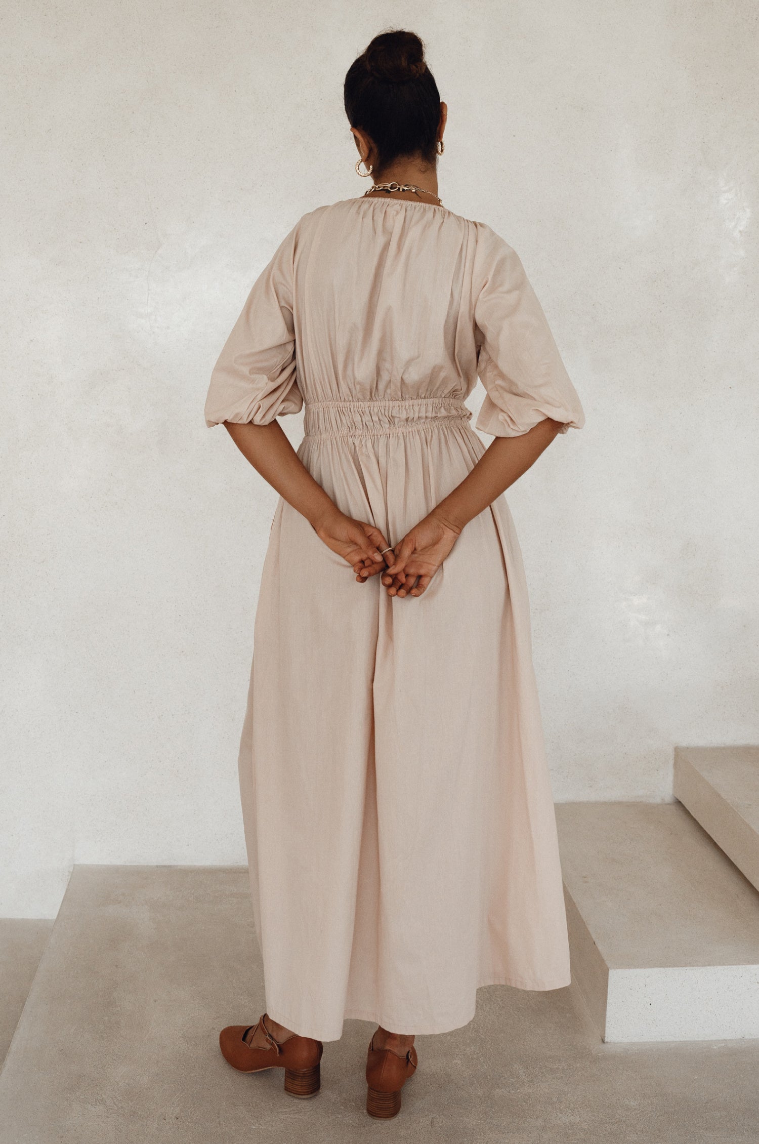 Kezas Cotton Maxi Dress - Cream