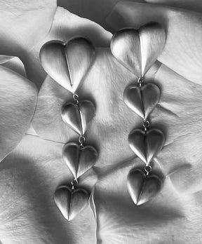 Chandelier Heart Earrings in Sterling Silver