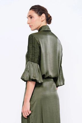 Tilsa Artisan Detail Blouse | Olive